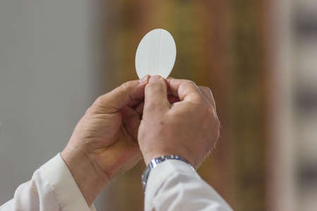 The Holy Bread rite, during the Mass, in a catholic church