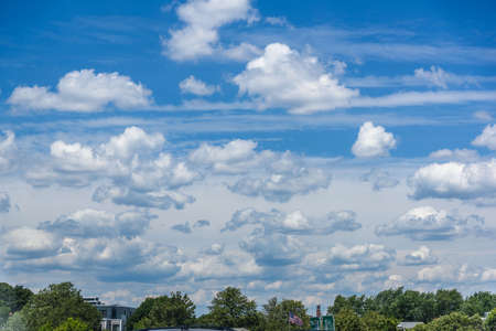 White clouds in a blue sky