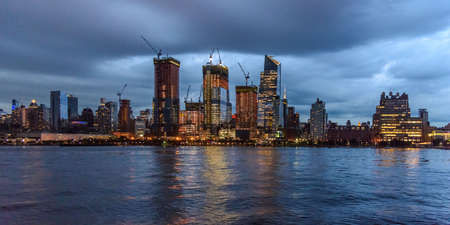 The waterfront of the business district of Lower Manhattan, New Yorkの写真素材