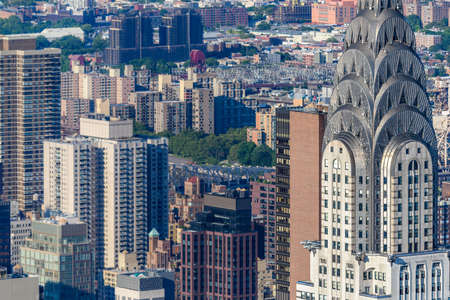 New York City, USA - July 5 2017 - aerial view of the buildings of Manhattanのeditorial素材