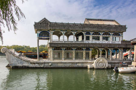 The Marble Ship on the Kunming Lake of the Summer Palace, in Beijingのeditorial素材
