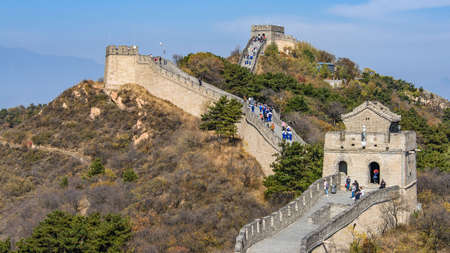 Portion of the Great Wall in Badaling, near Beijing. One of the New 7 Wonders and Unesco Heritage Siteのeditorial素材