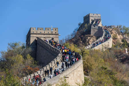 Portion of the Great Wall in Badaling, near Beijing. One of the New 7 Wonders and Unesco Heritage Siteのeditorial素材