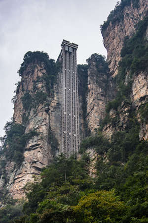 Elevator in the Wulingyuan Scenic Area, in Hunanの写真素材