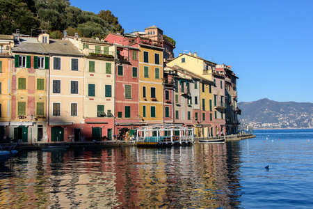 The worldwide famous village of Portofino on the italian Rivieraの写真素材