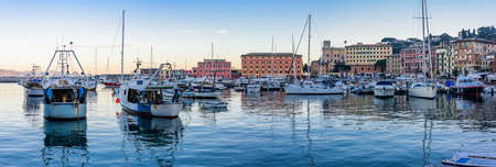 Townscape of San Margherita Ligure on the Italian Rivieraの写真素材