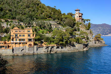 The worldwide famous village of Portofino on the italian Rivieraの写真素材