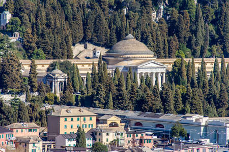 The monumental cemetery of Staglieno in Genoa, one of the largest cemetery in Europeの写真素材