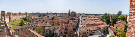The walled city of Cittadella, medieval village in Venetoの写真素材