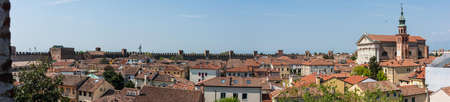 The walled city of Cittadella, medieval village in Venetoの写真素材