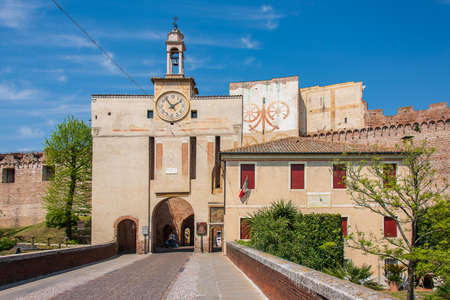 The walled city of Cittadella, medieval village in Venetoの写真素材