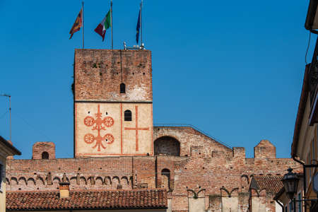 The walled city of Cittadella, medieval village in Venetoの写真素材