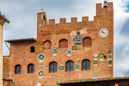The town hall of Certaldo, in the old town of the tuscan villageの写真素材