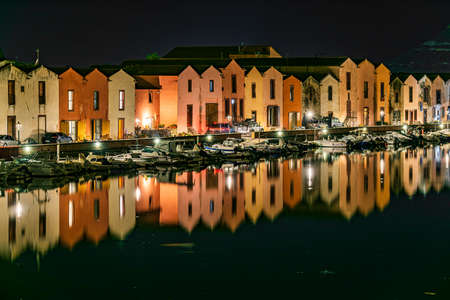 The old town of the village of Bosa situated on the river Temo in Sardinia