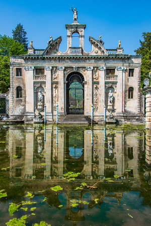 The main gate of Villa Barbarigo a 17th century rural villa built by the venetian family of the Barbarigoの写真素材
