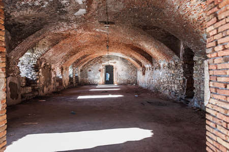 Forte Sperone, one of the fortifications on the hills around Genoa, in Italyの写真素材
