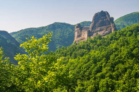 The ancient Castello della Pietra near Vobbia in the Antola Natural Regional Parkの写真素材