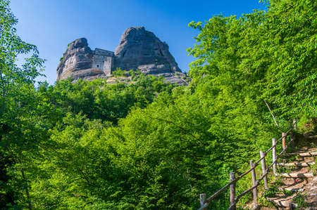 The ancient Castello della Pietra near Vobbia in the Antola Natural Regional Parkの写真素材