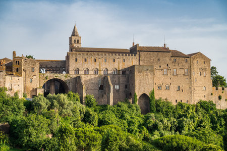 Papal Palace: the main attraction of Viterbo, the palace hosted the papacy for about two decades in the 13th centuryの写真素材