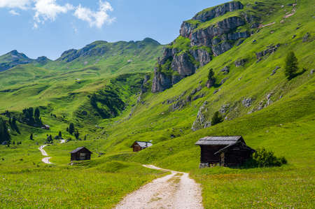 Mountain hut near Peitlerkofel in Antermoia, Val Badia in the Dolomitesのeditorial素材