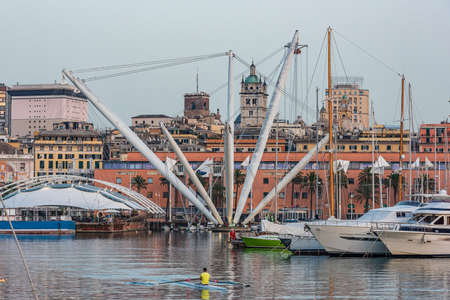 The old harbour ("porto antico" in Italian) is the ancient part of the port of Genoa. In 1982 was redeveloped as area for public access, restoring the historical buildingsのeditorial素材