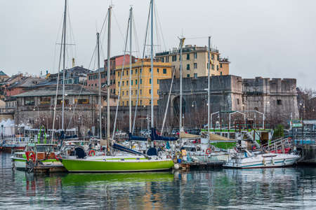 The old harbour ("porto antico" in Italian) is the ancient part of the port of Genoa. In 1982 was redeveloped as area for public access, restoring the historical buildingsのeditorial素材