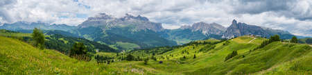 The plateau of Pralongia in the heart of Dolomites, between Corvara and San Cassianoの写真素材