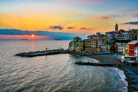 View over  the old town of Bogliasco, maritime village on the Italian Riviera