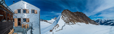 The Monchsjoch Hut is a mountain hut located in the Bernese Alps owned by the Swiss Alpine Club