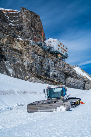 The Monchsjoch Hut is a mountain hut located in the Bernese Alps owned by the Swiss Alpine Clubのeditorial素材