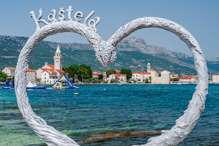 Old fishing village of Kastel Stafilic, near Split, in Croatiaの写真素材