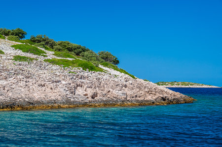 Rocky coast of the Adriatic Sea in Croatia, Adriatic Seaの写真素材