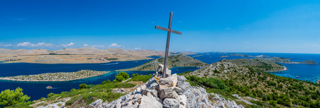 Panoramic view of the island of Kornati, Croatiaの写真素材