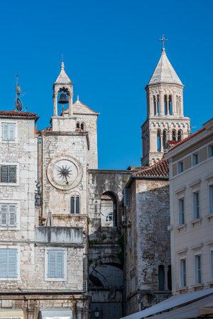 Bell Tower in the old town of Splitの写真素材