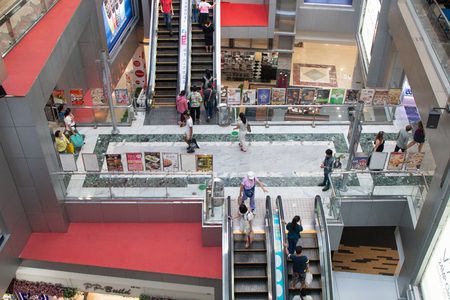 Bangkok Thailand - Nov 1,2018: traveller on escalator in MBK center .のeditorial素材