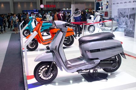 Thailand - Dec , 2018 : close up  Lambretta v125 motorbike presented in motor expo Nonthaburi...
