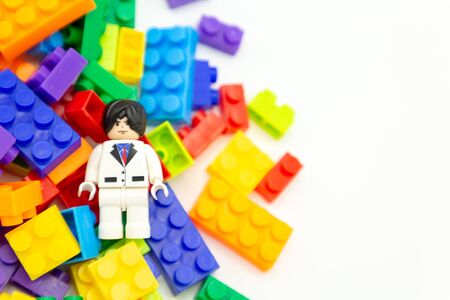 Bangkok Thailand -May,2019: close up businessman lego mini figures toy .のeditorial素材