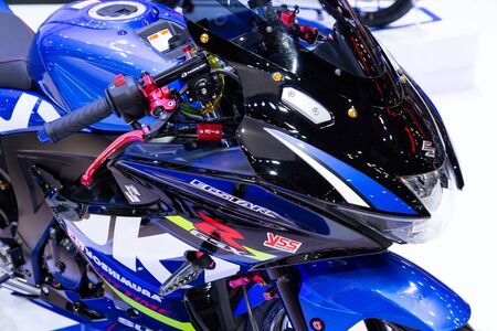 Nonthaburi , Thailand - April 3, 2019 : close up Suzuki GSX-R presented in motor show Thailand .のeditorial素材