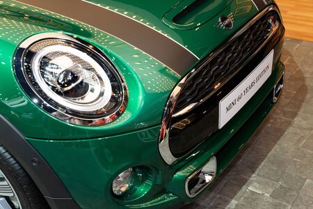 Thailand - April, 2019 : Mini Cooper 60 years edition on display at Thailand International Motor Showのeditorial素材