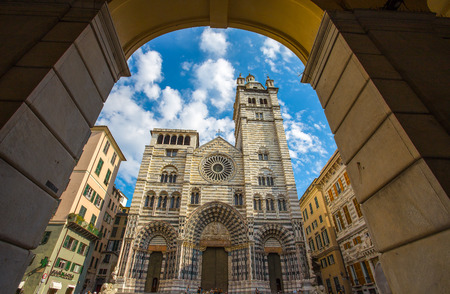 Saint Lawrence cathedral, Genoa, Italyの写真素材