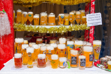 Fake glasses of beer on saleのeditorial素材