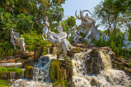 The Ramayana Garden in Ancient City Park, Muang Boran, Samut Prakan province, Thailandの写真素材