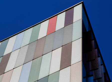 Modern building of a colorful office building in Milan, Italyのeditorial素材