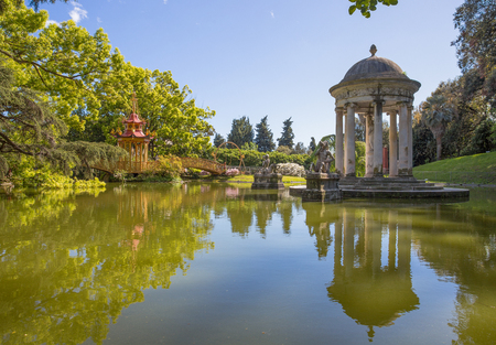 Diana Temple in Villa Durazzo - Pallavicini in Genoa Pegli, Italyの写真素材