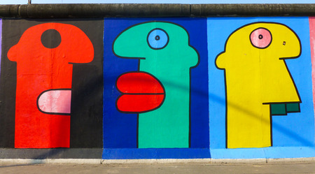 BERLIN, GERMANY, AUGUST 21, 2012 - Wall of Berlin, the East Side Gallery, the largest outdoor art...