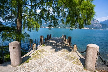 View of Villa Melzi and the Gardens in the village of Bellagio on Como lake, Italyの写真素材