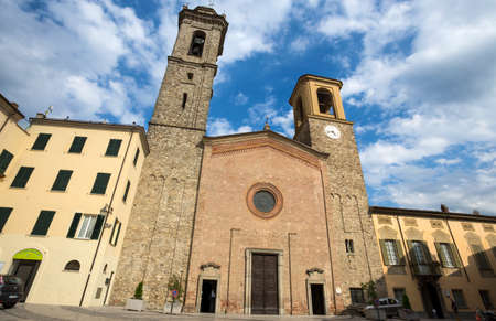 BOBBIO, ITALY, AUGUST 20, 2020 - The cathedral of Bobbio, Santa Maria Assunta, is a parish church of Bobbio in the province of Piacenza, Italy.のeditorial素材