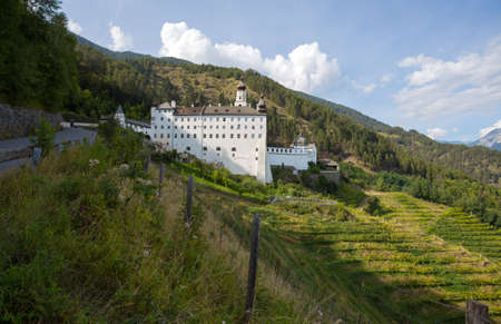 The Benedictine Abbey of Monte Maria (Abtei Marienberg), Burgusio, Malles, South Tyrol, Italy,のeditorial素材