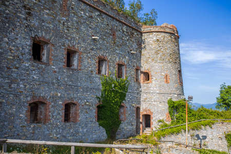 View of Forte Sperone (Sperone Fort), one of the most important and better preserved structures of the fortifications of Genoa, Italy.のeditorial素材