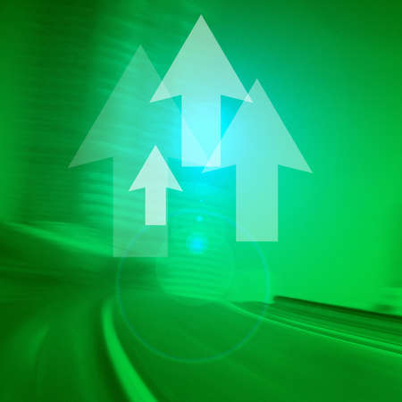 Arrows om green backgroundの写真素材